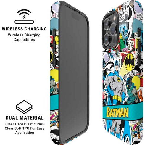 DC Comics Batman Vintage Pose Collage Art iPhone 16 Pro Max Magsafe Impact Case